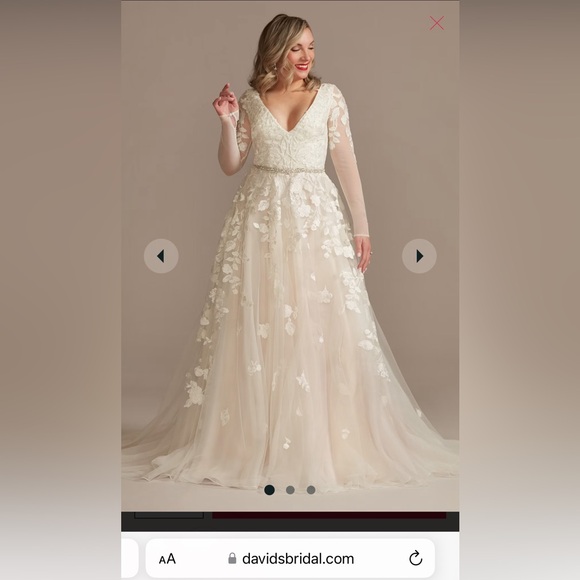 David's bridal Galina signature bridal dress and long veil included